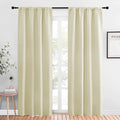 NICETOWN Blackout Curtains for Living Curtains, Window Treatment Thermal Insulated Solid Room Darkening Drape Panels for Patio Sliding Glass Door (Beige, Set of 2, 42 inches Width by 84 inches Length)