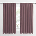 NICETOWN Blackout Curtains for Bedroom, Home Decorations Thermal Insulated Solid Rod Pocket Blackout Drapes for Cafe (Dry Rose, One Pair, 62 x 63-inch)