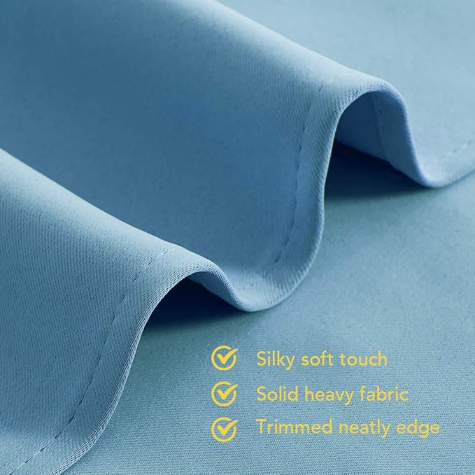 NICETOWN Thermal Insulated Curtains Blackout Draperies, Window Treatment Solid Grommet Room Darkening Drape Panels for Bedroom (Teal Blue, Set of 2 Panels, 42 by 45 Inch Long)