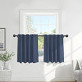Pony Dance Blackout Curtain Panels for Kitchen, Cafe Curtains for Bathroom, Room Darkening Blackout Draperies Window Treatment Tiers, 34x30 Inch, Blue Haze, 2 Panels