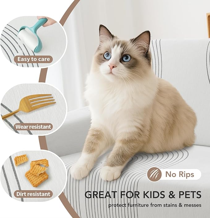 Couch Cover for Dogs, Boho Sofa Covers for 3 Cushion Couch, Chenille Sofa Slipcover for Pets Washable, L-Shape Sectional Couch Loveseat Cover Soft Throw Blankets with Tassels(91x134,Arc Grey)