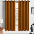 Yakamok Burnt Orange Blackout Curtains 63 Inches Length with Grommet Orange Room Darkening Thermal Insulated Curtain Set of 2 Panels for Bedroom Living Room, 52W x 63L, 2 Drapes
