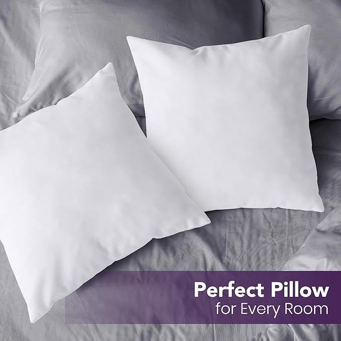 Utopia Bedding 26x26 Pillow Inserts, Set of 2, White – Indoor Decorative Throw Pillows for Bed, Sofa & Couch – Soft, Supportive & Fluffy Cushion Inserts