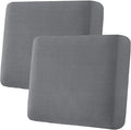 H.VERSAILTEX Super Stretch Individual Seat Sofa Covers Couch Cushion Covers Slipcover Sets Thick Jacquard Textured Twill Fabric (2 Piece Large, Grey)