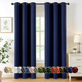 MIULEE Navy Blue Blackout Curtains for Bedroom Living Room 72 Inches Long 2 Panels, Thermal Insulated Room Darkening Drapes Grommet Top Noise Reducing Light Blocking Window Treatments W40 x L72 Inch