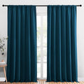 NICETOWN 2 Panels Blackout Curtains, Rod Pocket Thermal Insulated Drapess for Bedroom, Privacy Protection Easy-Care Heavy Duty Curtains for Living Room/Dining Room, W70 x L95 inches, Moroccan Blue
