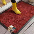 GORILLA GRIP 100% Waterproof All-Season WeatherMAX Doormat 35x23, US Designed Natural Rubber, Stain and Fade Resistant, Low Profile Indoor Outdoor Door Mats, Easy Clean Patio Mat, Red Vintage Wine