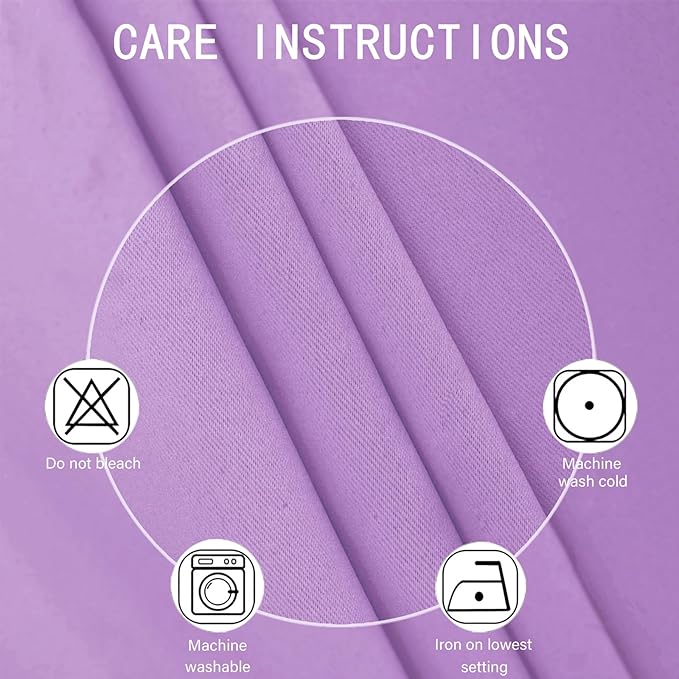 LEMOMO Blackout Curtains 52 x 45 inch Lavender Curtains Set of 2 Panels/Thermal Insulated Room Darkening Bedroom Curtains