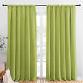 NICETOWN 2 Panels Blackout Curtains, Rod Pocket Thermal Insulated Drapess for Bedroom, Privacy Protection Easy-Care Heavy Duty Curtains for Living Room/Dining Room, W70 x L95 inches, Fresh Green