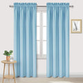 DWCN Blackout Curtains for Bedroom – Thermal Insulated Energy Saving Drapes for Living Room, Light Blue, W 38 x L 84 Inch, Set of 2 Rod Pocket Curtain Panels