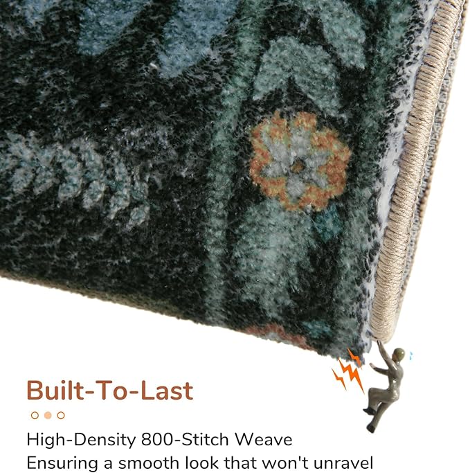 OPPODREAM Animal Soft Area Rugs 5x7, Washable Black Rug with Non Slip Backing, 5 x 7 Faux Cashmere Low-Pile 5x7 Carpet
