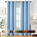 MIULEE Sky Blue Blackout Curtains for Bedroom Living Room 72 Inches Long 2 Panels, Thermal Insulated Room Darkening Drapes Solid Grommet Noise Reduction Light Blocking Window Treatments 40x72 Inch