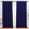 NICETOWN Bedroom Blackout 102 inch Curtains for Sliding Glass Door - Grommet Thermal Insulated Solid Luxury Window Treatments Sound Reducing for Living Room (W66 x L102, Navy Blue, Set of 2)