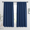 RYB HOME Blackout Curtains for Bedroom Living Room 63 inches Long, Thermal Insulated Privacy Rod Pocket Drapes for Nursery Office Home Theater, Width 42 by Length 63, Navy Blue, 2 Panels