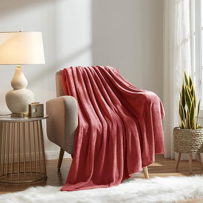 KMUSET Fleece Blanket Throw Size Coral Lightweight Super Soft Cozy Luxury Bed Blanket Microfiber