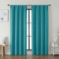 Simplebrand Ava Teal Blackout Curtains for Bedroom 72 Inch Length 2 Panels Set, Privacy Thermal Insulated Rod Pocket Door Window Curtains for Patio French Door Front Door, W40 x L72 Inch
