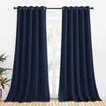 NICETOWN Blackout Curtain Panels, Window Treatment Energy Saving Thermal Insulated Solid Grommet Blackout Drapes/Draperies (Navy, 1 Pair, 70 by 108-inch)