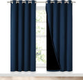 NICETOWN Moroccan Blue Full Shade Curtain Panels, Pair of Energy Smart & Noise Blocking Out Blackout Drapes for Dining Room Window, Thermal Insulated Guest Room Lined Window Dressing(52 x 72 inch)