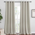 NICETOWN Natural Room Darkening Curtains 90" Long for Boho Farmhouse Home Decoration, Window Treatment Total Privacy Drape Panels for Bedroom Guest Room (55" Wide, Set of 2)