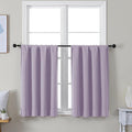 Simplebrand Ava Lilac Short 36 Inches Blackout Curtain 2 Panels Set, Half Window Rod Pocket Privacy Curtain Tiers for Kitchen, Curtains Blackout for Bathroom Shades, W40 x L36 Inch, Lilac