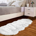 Goolela White Faux Sheepskin Fur Rug 2x6 Fluffy Fuzzy Furry Runner for Bedroom Bedside Shaggy Soft Sheepskin
