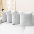 CaliTime Throw Pillow Covers Decorative 18 X 18 Inches Pack of 4 Cozy Chenille Cushion Cases for Couch Sofa Bed Living Room Home Moonbeam Gray