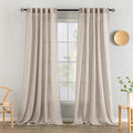 MIULEE Natural Linen Curtains 108 Inches Long 2 Panels for Bedroom Living Room, Soft Linen Textured Window Drapes Semi Sheer Light Filtering Back Tab Rod Pocket Farmhouse Modern Burlap Look Decor