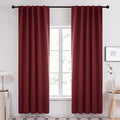 Deconovo Blackout Curtains, Thermal Insulated, W42 x L84 2 Panels, Back Tab, Machine Washable, Room-Darkening Drapes for Bedroom/Living Room Burgundy Red