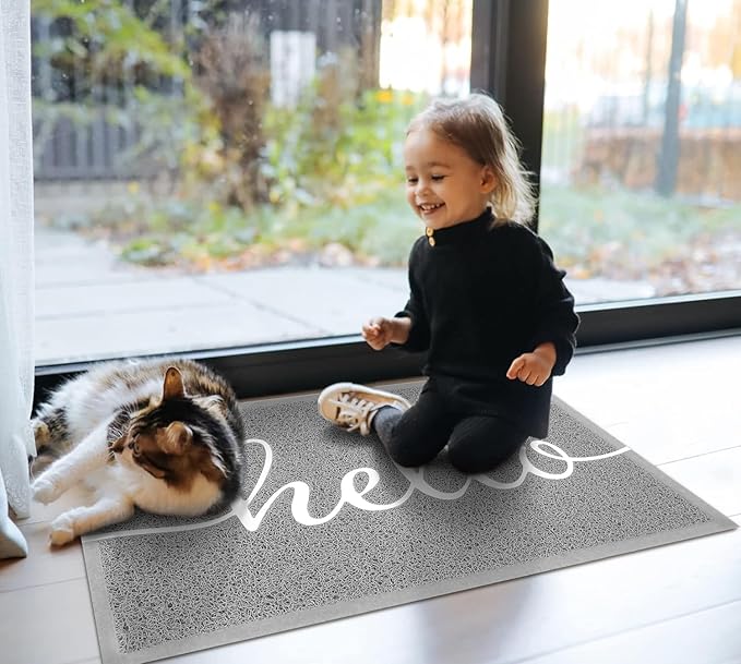 EARTHALL Funny Hello Mats Outdoor/Indoor, Front Door Mat Outside Entrance, Inside Outside Mats for Home Entrance, Funny Doormat Outdoor/Indoor Entrance, Front Porch Decor for Farmhouse 48"x32"