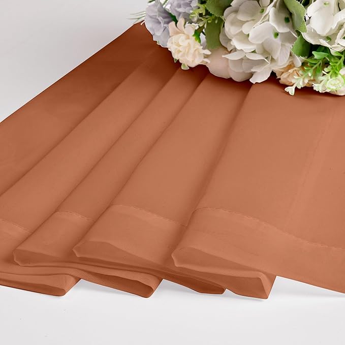 Chyhomenyc Orange Sheer Curtains 36 inch Length 2 Panels, Light Filtering Voile Rod Pocket Short Window Curtians for Bathroom Living Room Farmhouse Small Windows, 42Wx36L inches