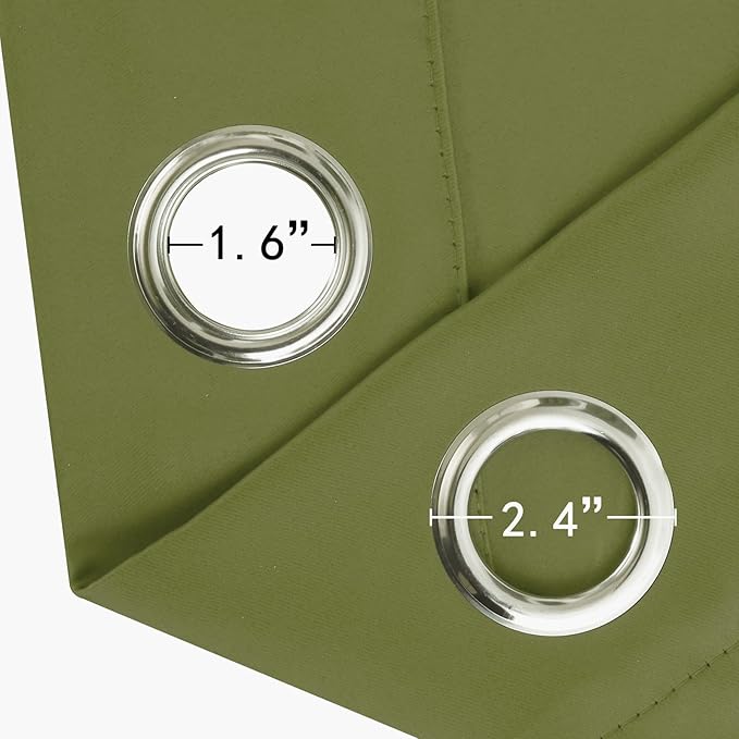 LEMOMO Blackout Curtains 52 x 120 Inch Long Olive Green Curtains Set of 2 Panels Room Darkening Curtains for Bedroom and Living Room
