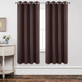 Joydeco Blackout Curtains 72 inches Long 2 Panels Set, Thermal Insulated Long Curtains & Drapes 2 Burg, Room Darkening Grommet Drapes for Bedroom Living Room Windows (W42 x L72 Inch, Chocolate)