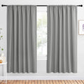NICETOWN 2 Panels Blackout Curtains, Rod Pocket Window Curtains Room Darkning Drapes for Bedroom/Living Room, Thermal Insulated Solid Draperies for Home Office/Study, 62 by 72-Inch, Silver Grey