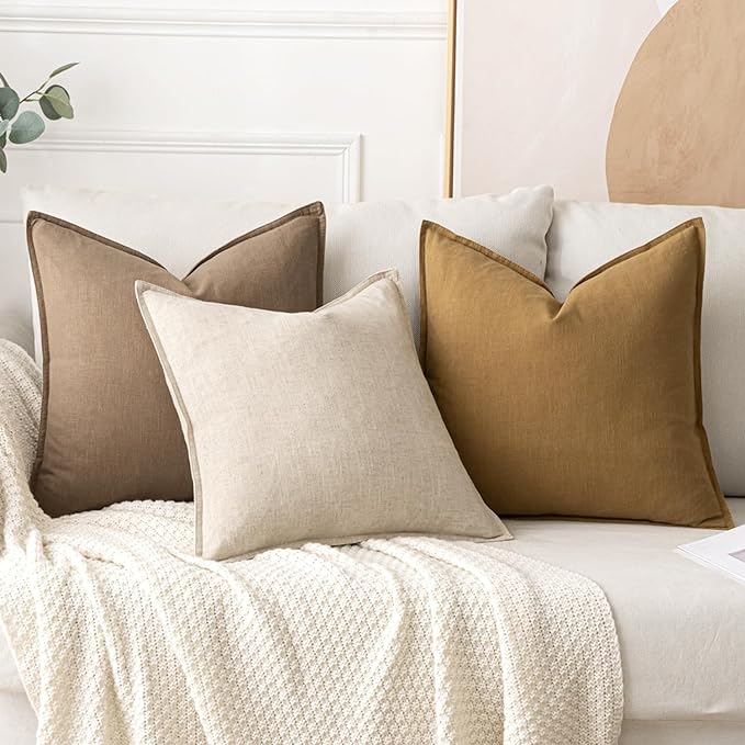 MIULEE Decorative Linen Lumbar Pillow Covers 12x24 Inch Natural Beige Boho FarmhouseNeutral Couch Throw Pillows for Bed Pack of 2 Accent Modern Pillowcase Sofa Livingroom Home Decor
