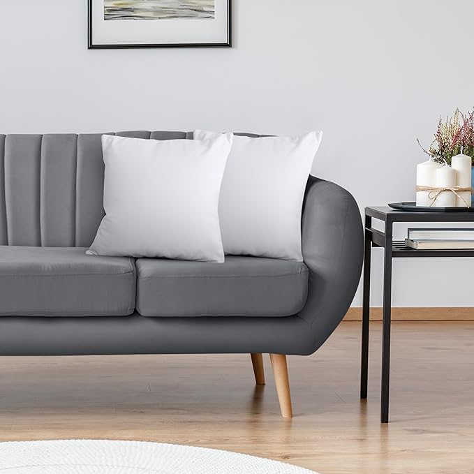 Utopia Bedding 22x22 Pillow Inserts, Set of 2, White – Indoor Decorative Throw Pillows for Bed, Sofa & Couch – Soft, Supportive & Fluffy Cushion Inserts