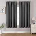 CUCRAF Light Grey Blackout Curtains 45 inch Length 2 Panels Set, Rod Pocket Room Darkening Drapes for Bedroom Living Room, Insulated Thermal Light Blocking Window Curtain (W52 x L45 Inch)