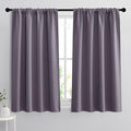 RYB HOME 54 inch Blackout Curtains for Living Room, Rod Pocket Thermal Insulated Small Window Drapes Room Darkening Shades for Bedroom Studio Dorm, W 42 x L 54 inch, Set of 2 Panels, Greyish Purple