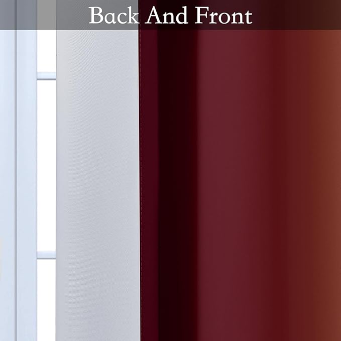 SimpleHome Ombre Room Darkening Curtains 82 inches Length for Bedroom,Grommet Gradient Light Blocking Red Window Curtains for Living Room,2 Panels, 52x82 inches