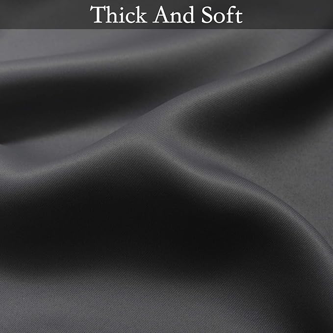 SimpleHome Ombre Room Darkening Curtains for Bedroom, Gradient Black to Grey White Light Blocking Thermal Insulated Grommet Window Curtain/Drapes for Living Room,2 Panels, 42x72 inches Length