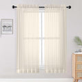OWENIE Cream Sheer Curtains 68 Inch Length 2 Panels Set for Bedroom Living Room, Light Filtering Voile Sheer Curtains, Airy Rod Pocket Farmhouse Curtain, Cream, Each 42Wx68L inch