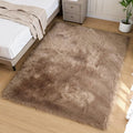 Goolela Area Rug 5x7 - Light Brown Beige - Fluffy Fuzzy Furry Carpet for Bedroom Living Room Faux Sheepskin Fur Shaggy Plush Washable Rectangle