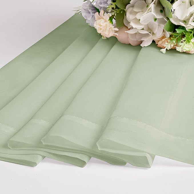 OWENIE Sheer Curtains 78 inches Long 2 Panels Set for Bedroom Living Room, Soft Solid Living Room Rod Pocket Light Filtering Curtains, 2 Pcs Each 42“ W x 78" L, Light Green
