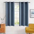 MIULEE Blackout Room Darkening Curtains Thermal Insulated Drapes Solid Window Treatment Set Grommet Top Light Blocking Curtain for Living Room/Bedroom 2 Panels 42 x 63 inch Stone Blue