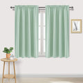 DWCN Blackout Curtains Room Darkening Thermal Insulated Bedroom Curtains Window Curtain Panels, 52 x 45 inches Long, Set of 2 Light Green Rod Pocket Drapes
