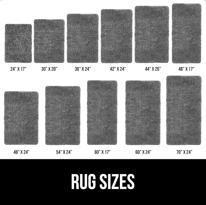 GORILLA GRIP Bath Rug Mat 70x24, Thick Soft Absorbent Chenille, Quick Dry - Image 6