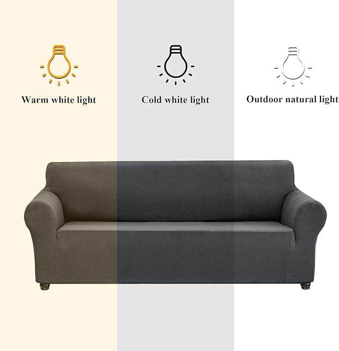 Joccun Stretch Loveseat Couch Cover Slipcover, 1-Piece Sofa Cover for 2 Cushion Couch Spandex Jacquard Washable Furniture Protector Cover for Living Room,Kids,Pets（Loveseat,Charcoal）