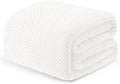 Exclusivo Mezcla Fleece Bed Blanket King Size, Super Soft and Warm Blankets for Couch, Sofa and Bed Waffle Textured, Cozy, Fuzzy and Lightweight (Off White, 90x104 Inches)