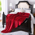 Throw Blanket Decorations Thin Fleece Blanket in Red, 50"x60"