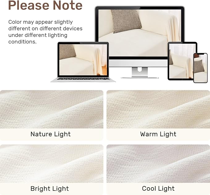 Sectional Couch Covers, 2 Pieces Washable L Shaped Couch Covers Sofa Blanket for Dogs Pet Friendly Sectional Sofa Slipcovers Furniture Covers,71"x 102"+ 71"x 110",(Large,Cream White)