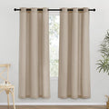 NICETOWN Taupe Thick Linen Curtains 72" Length, Grommet Privacy Window Treatments Linen Weave with Light Penetration Vertical Drapes for Farmhouse/Home Office, W42 x L72, 2 Panels
